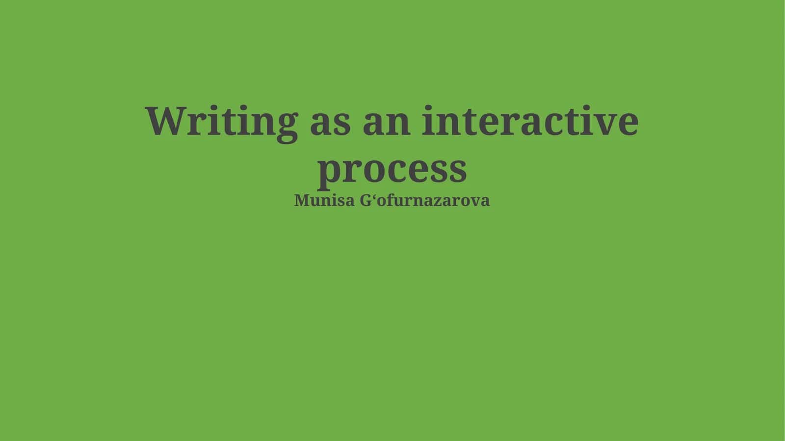 Interactive Writing 1