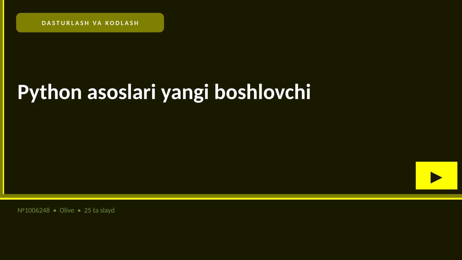 Python asoslari yangi boshlovchi 1
