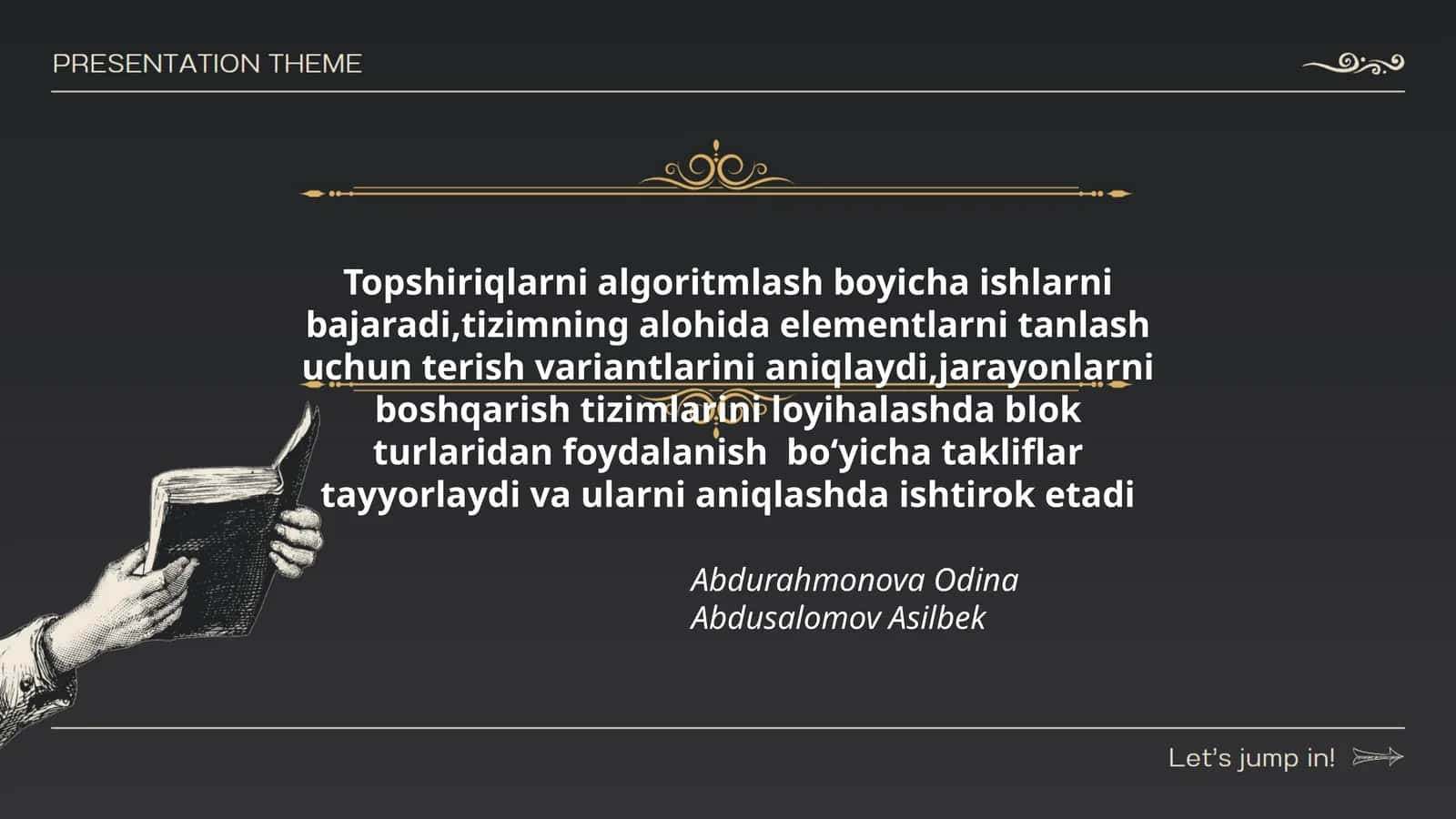 Topshiriqlarni algoritmlash 1