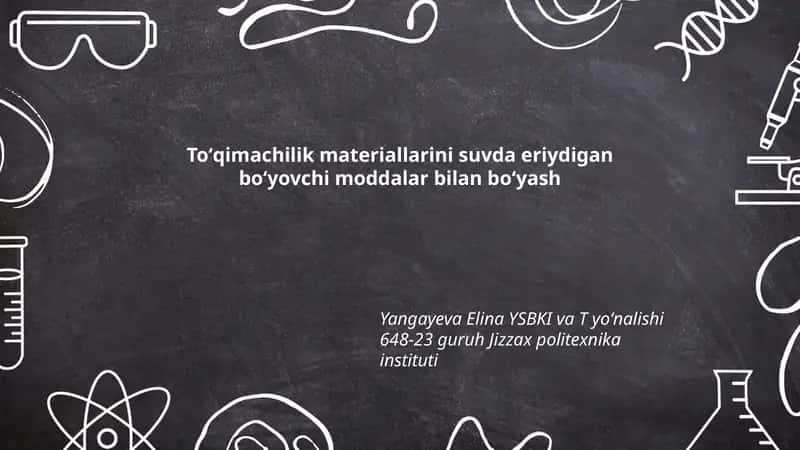 Suvda eriydigan boʻyovchi moddalar turlari 1
