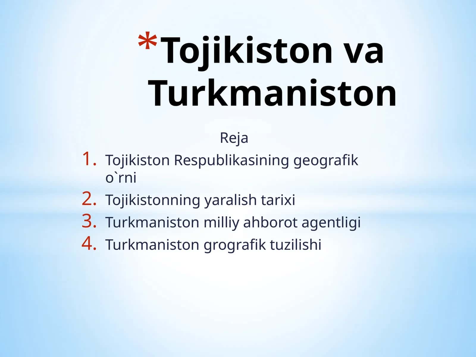 Tojikiston va Turkmaniston 1