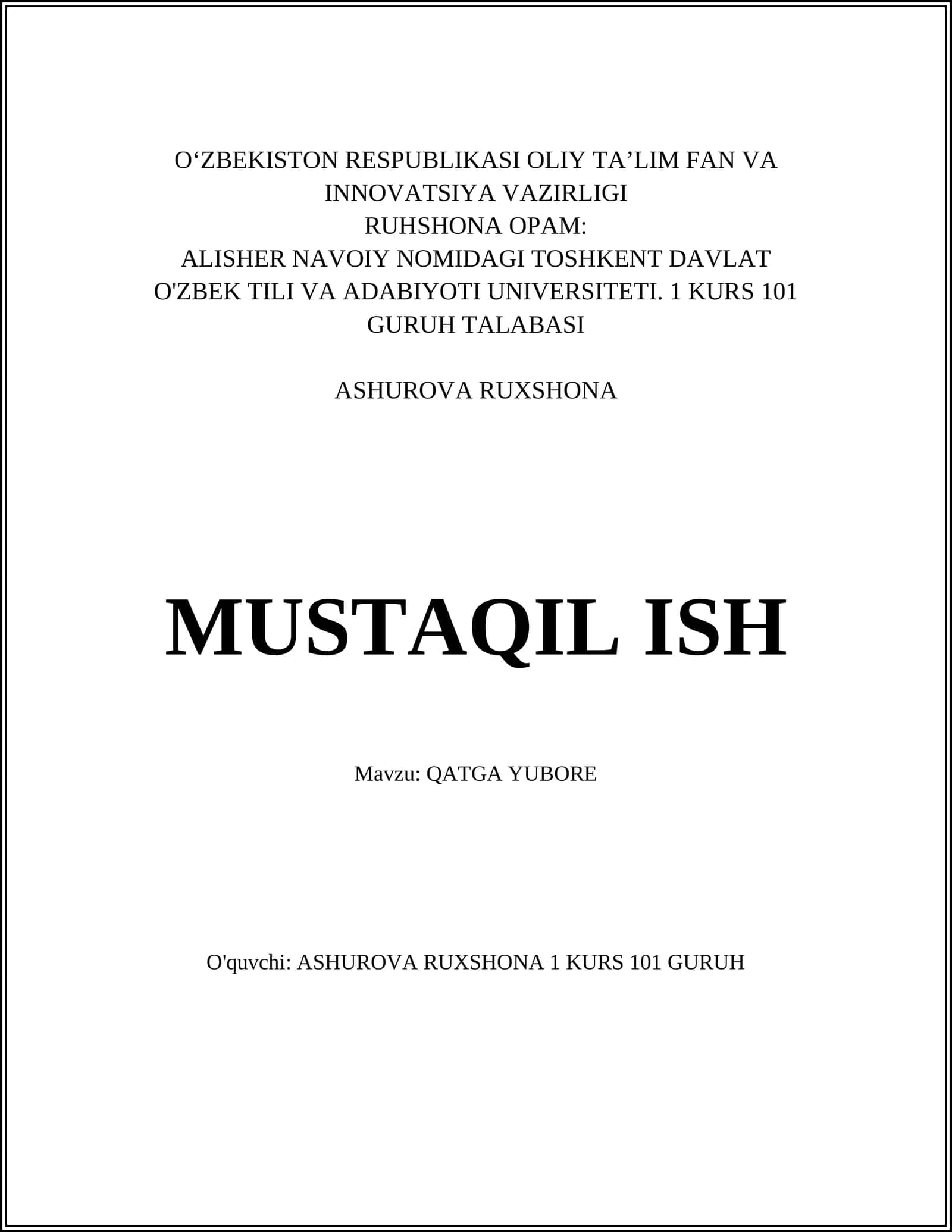 QATGA YUBORE 1