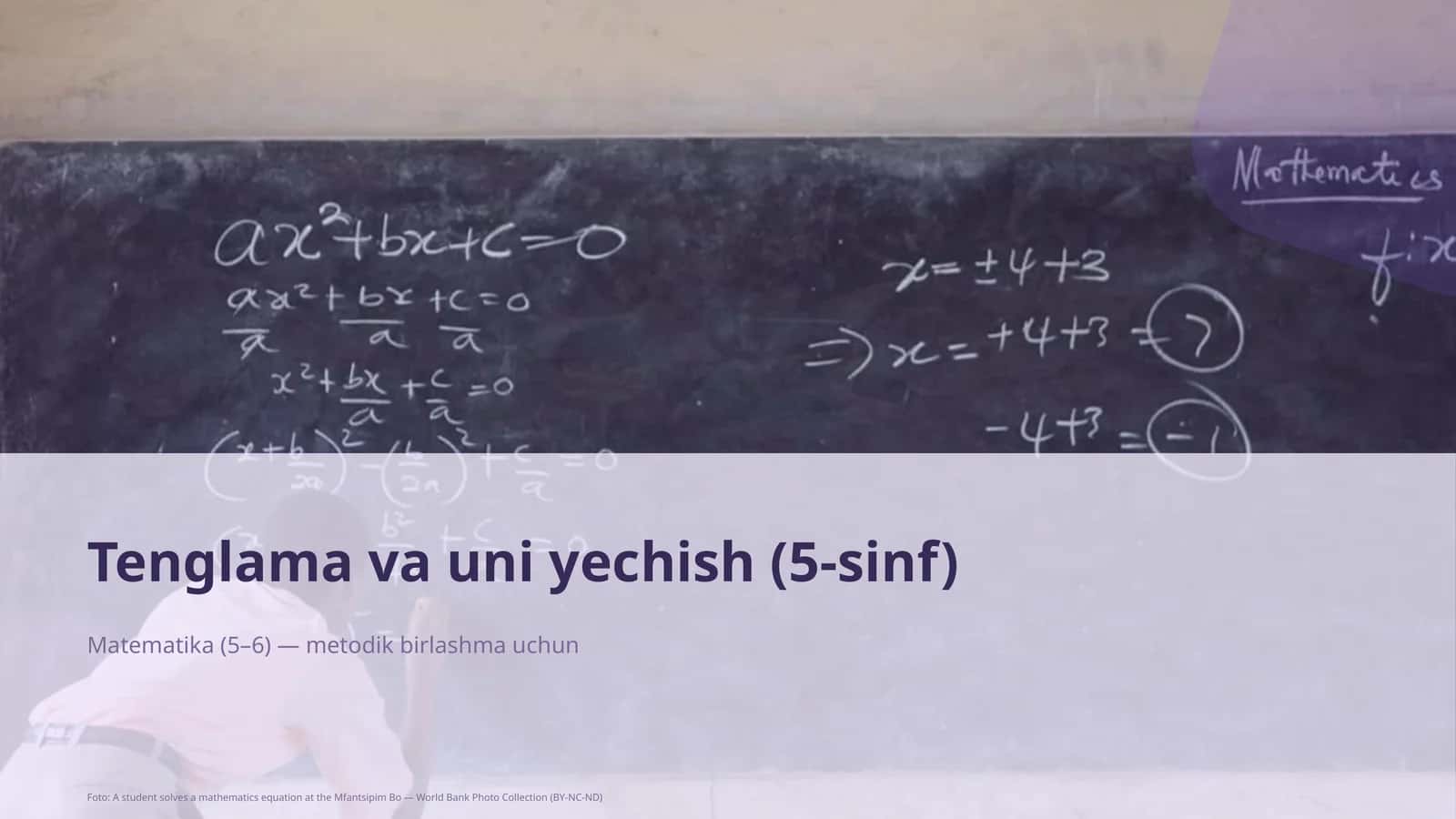 Tenglama va uni yechish (5-sinf) 1