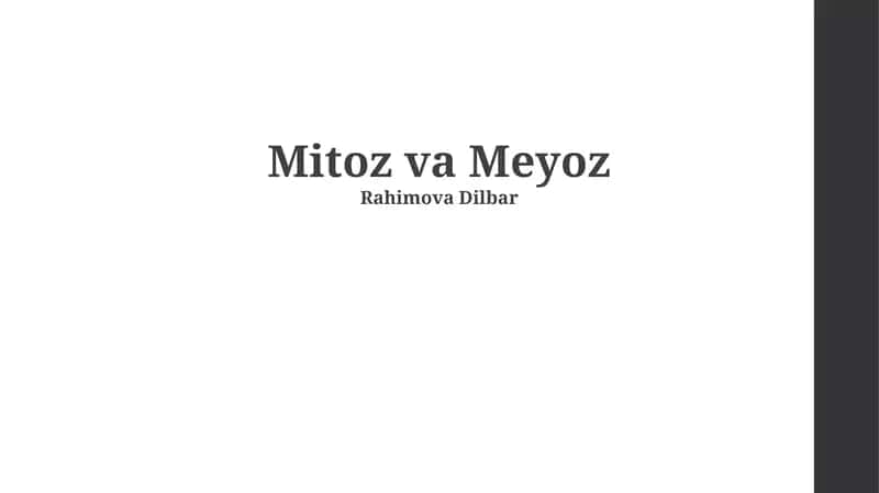 Mitoz va Meyoz 1