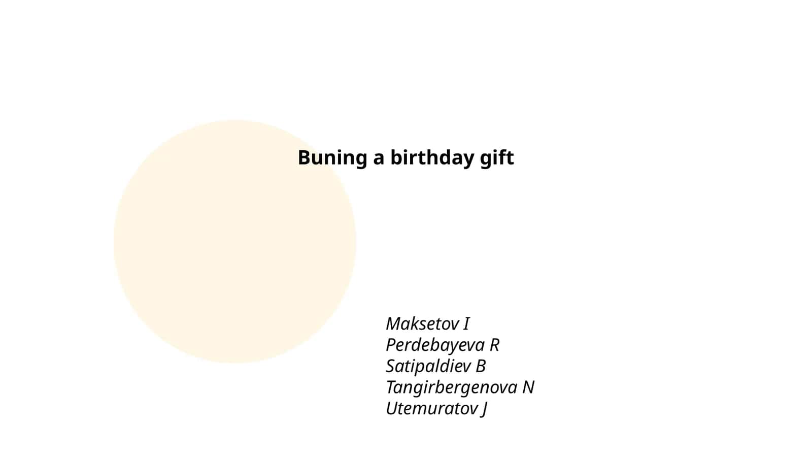Buning a birthday gift 1