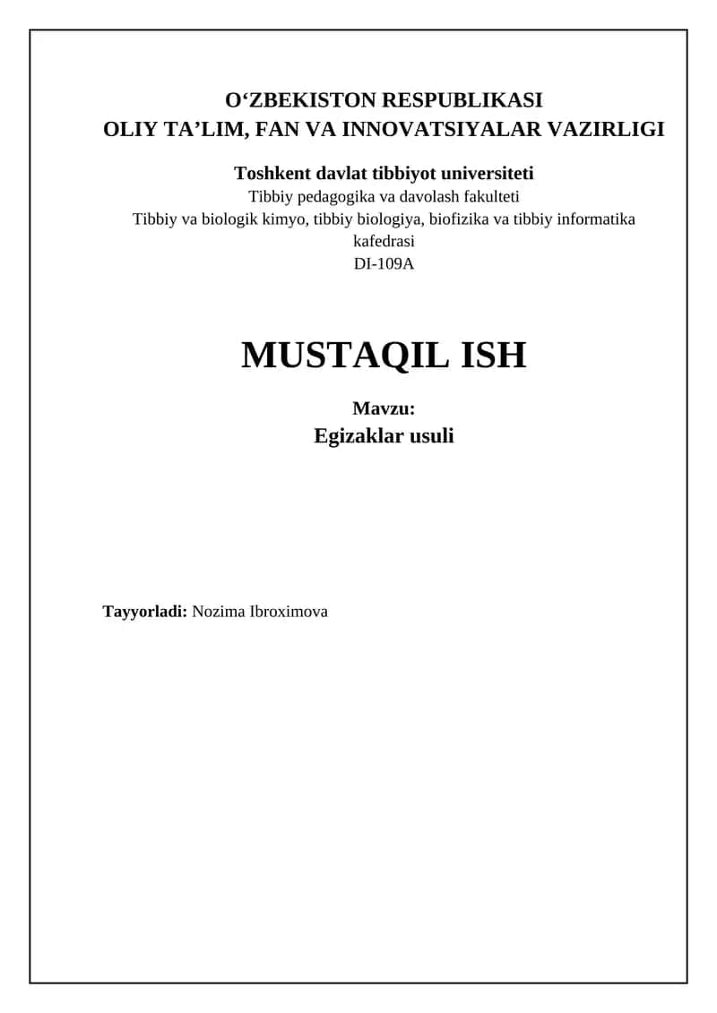 Egizaklar usuli 1