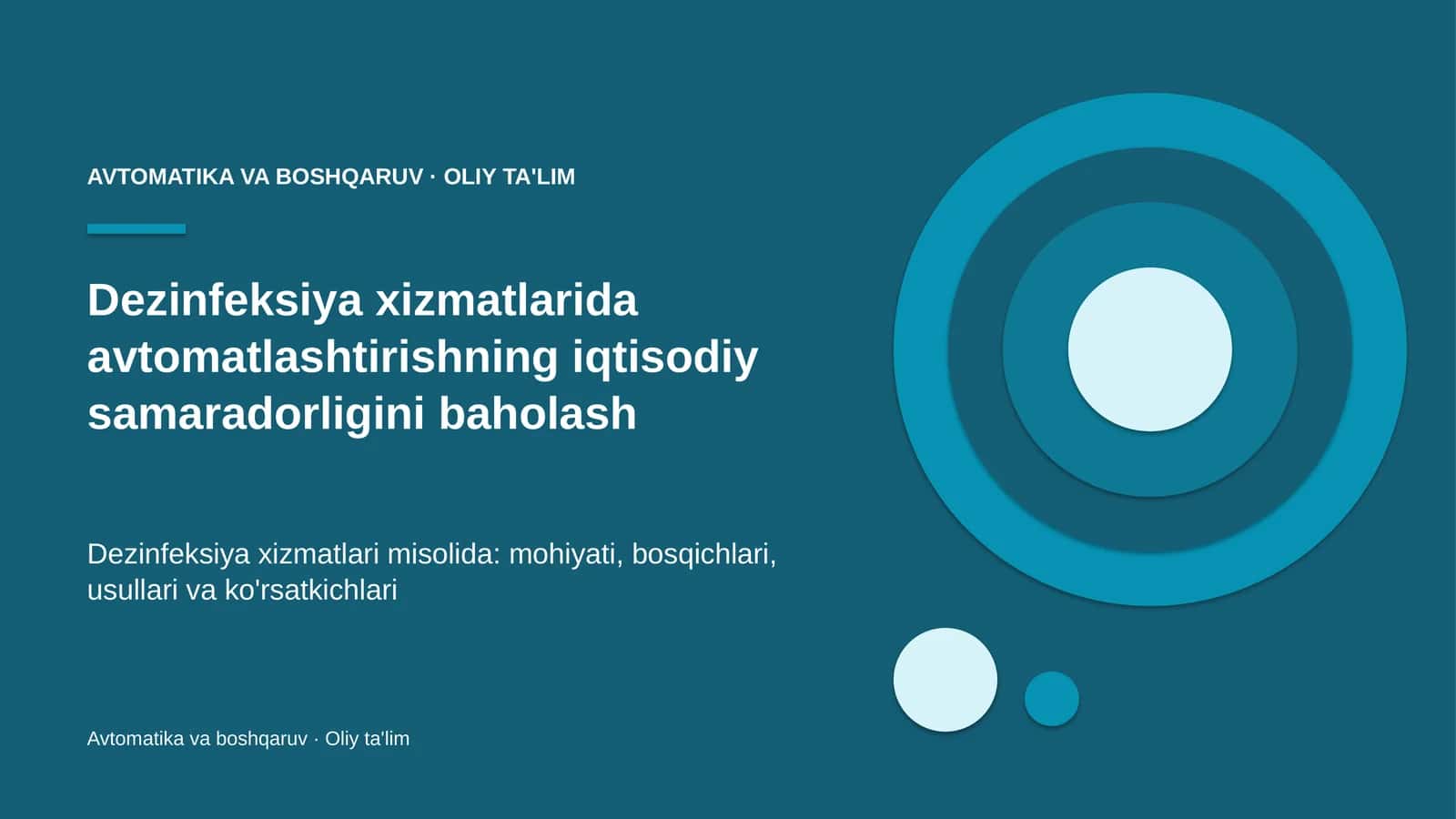Avtomatika va boshqaruv · Oliy ta'lim 1