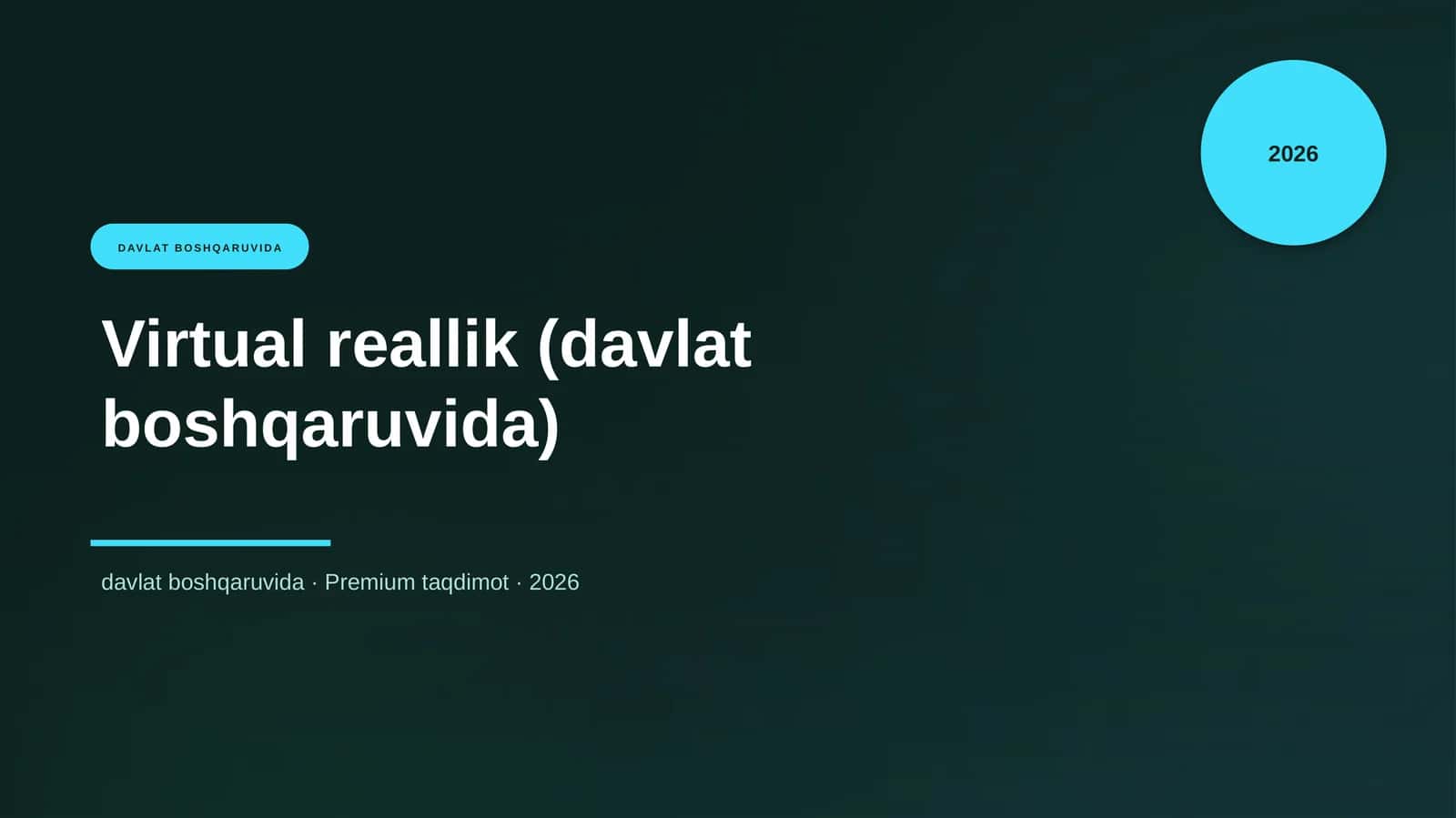 Virtual reallik (davlat boshqaruvida) 1