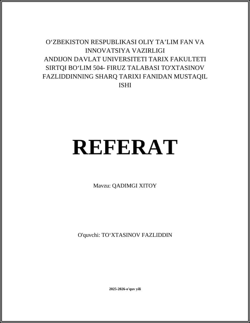 QADIMGI XITOY 1