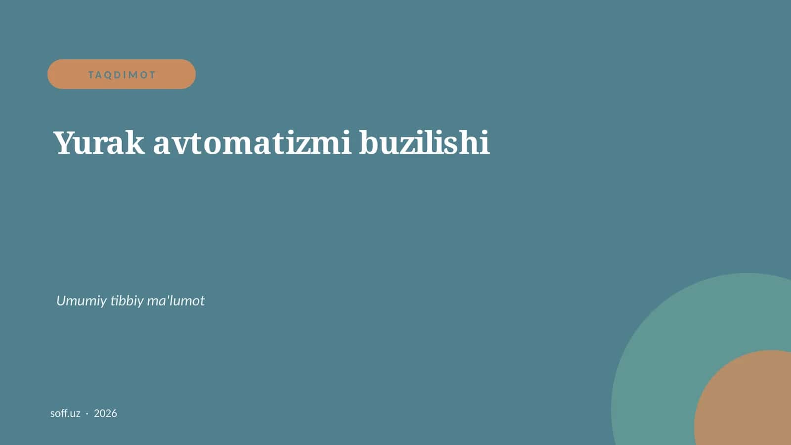Yurak avtomatizmi buzilishi 1