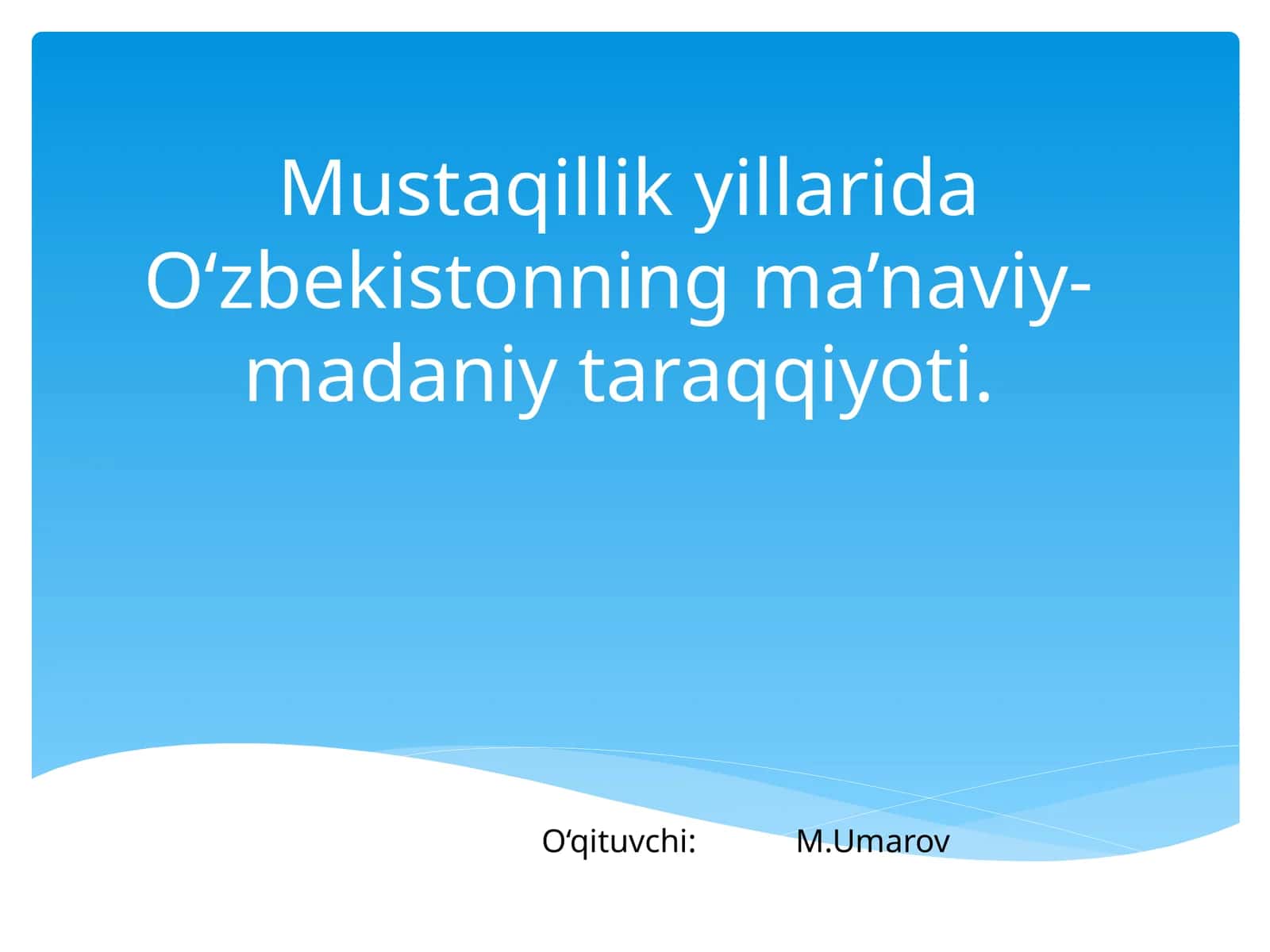 Ma'naviy merosning tiklanishi 1