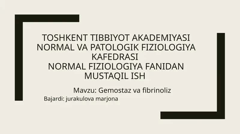 Gemostaz vafibrinoliz 1