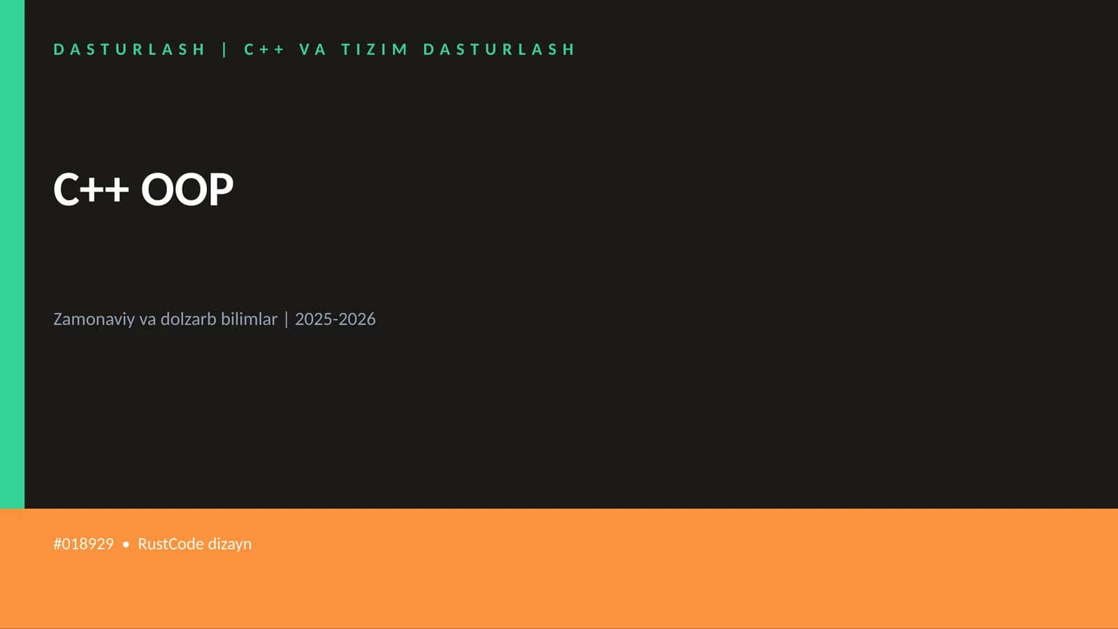 C++ VA TIZIM DASTURLASH 1
