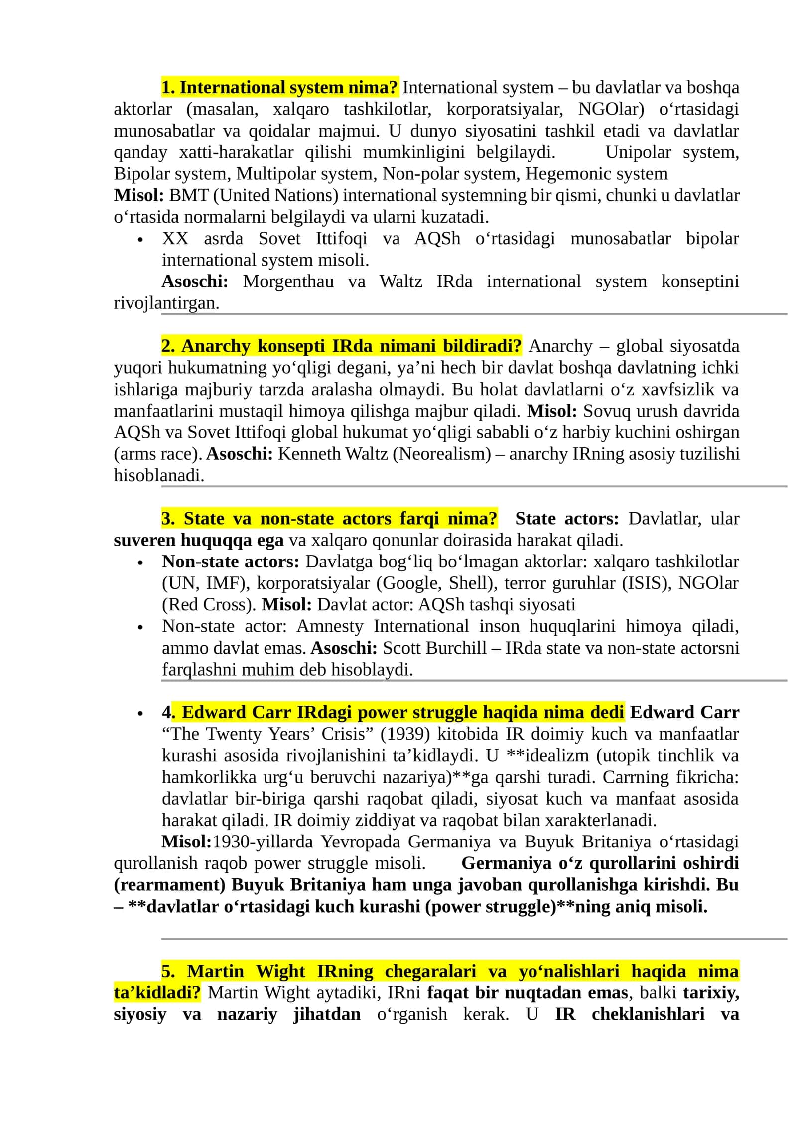 International system 1