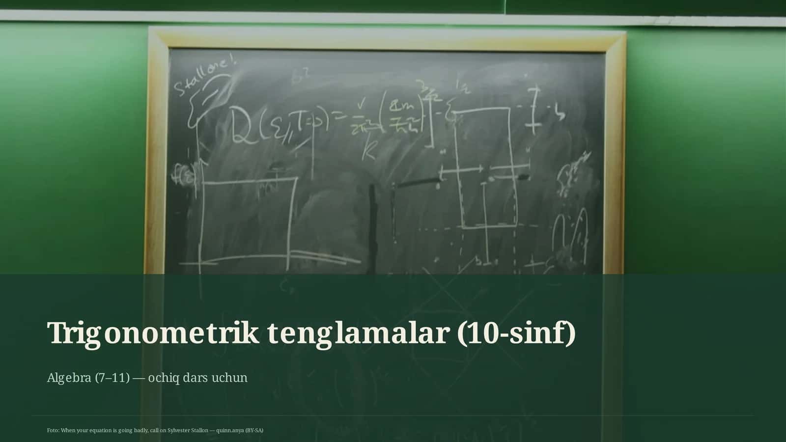 Trigonometrik tenglamalar (10-sinf) 1