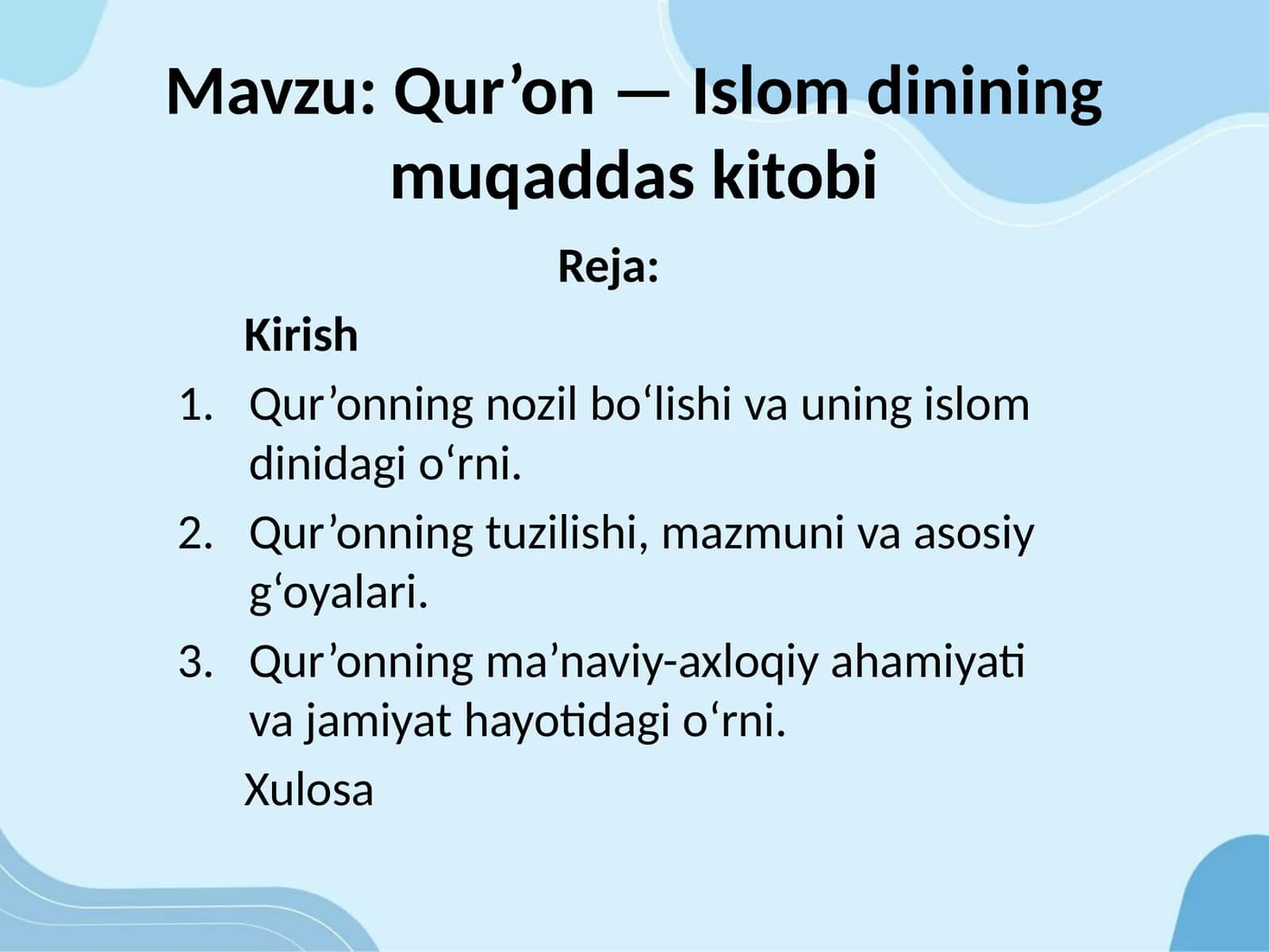 Qur’on—Islom dinining muqaddas kitobi 1