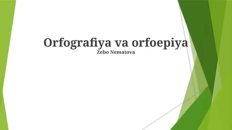 Orfografiya va orfoepiya 1