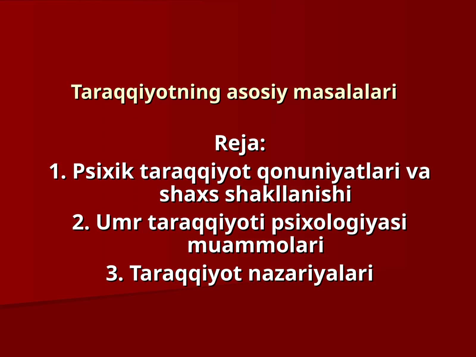 Ontogenez psixologiyasi 1