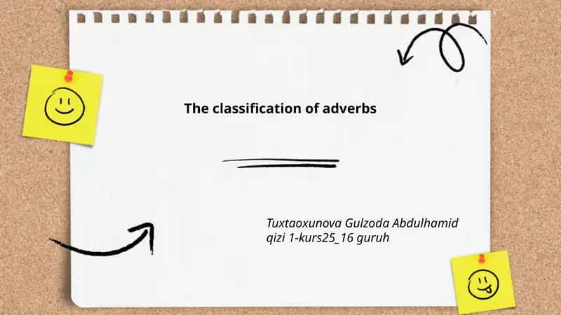The classification of adverbs 1