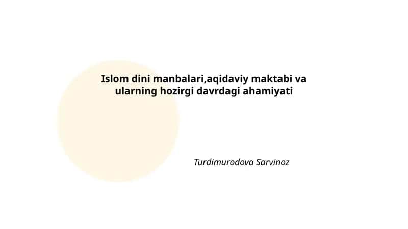 Islom dini manbalari 1
