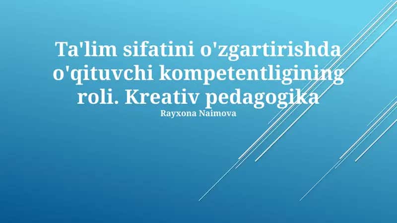 Kreativ pedagogika 1