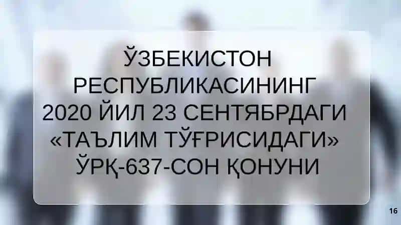 TA'LIM TO'G'RISIDA QONUN