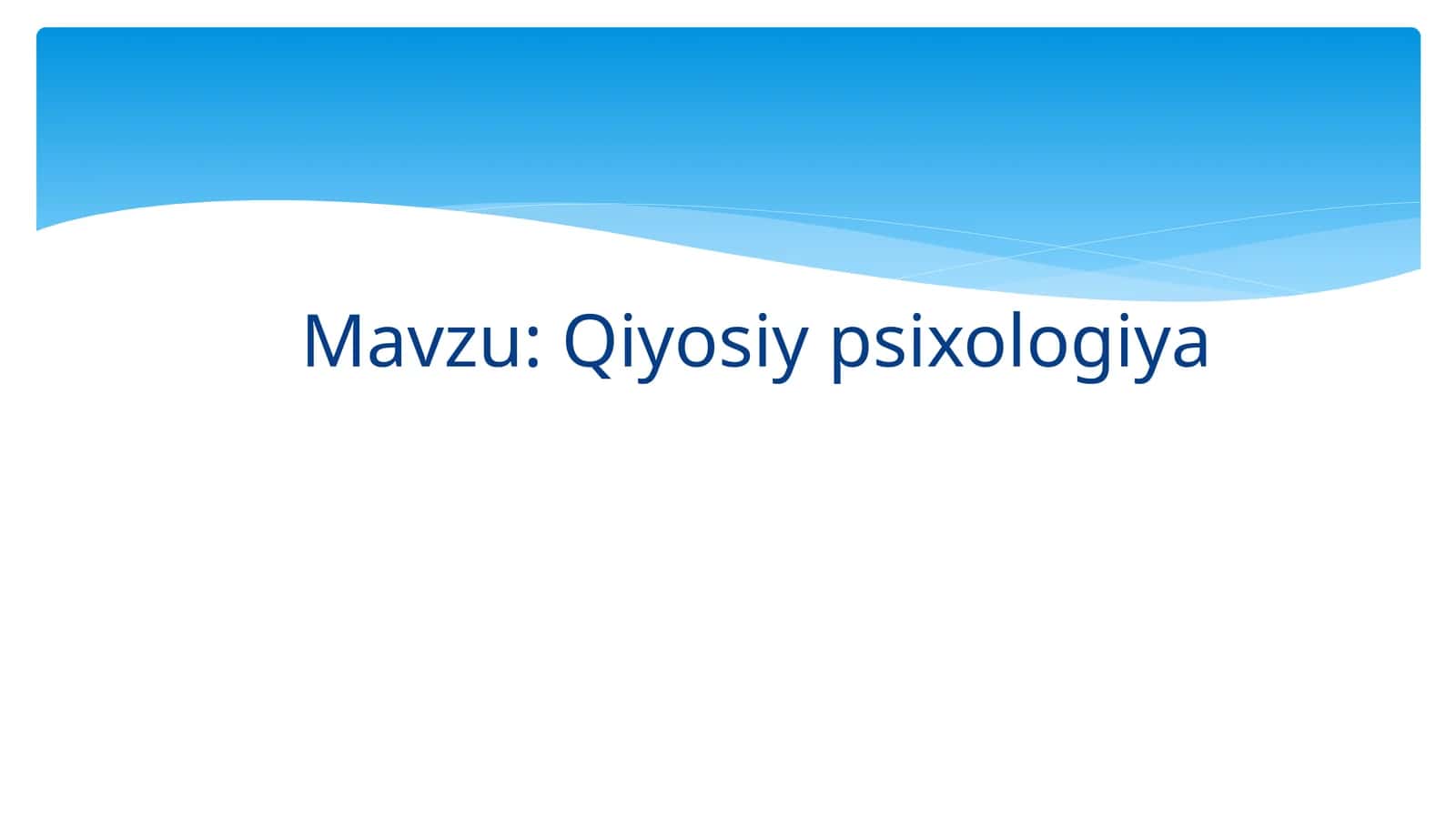 Qiyosiy psixologiya 1