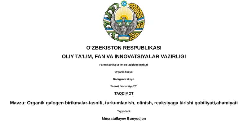 Organik galogen birikmalar 1