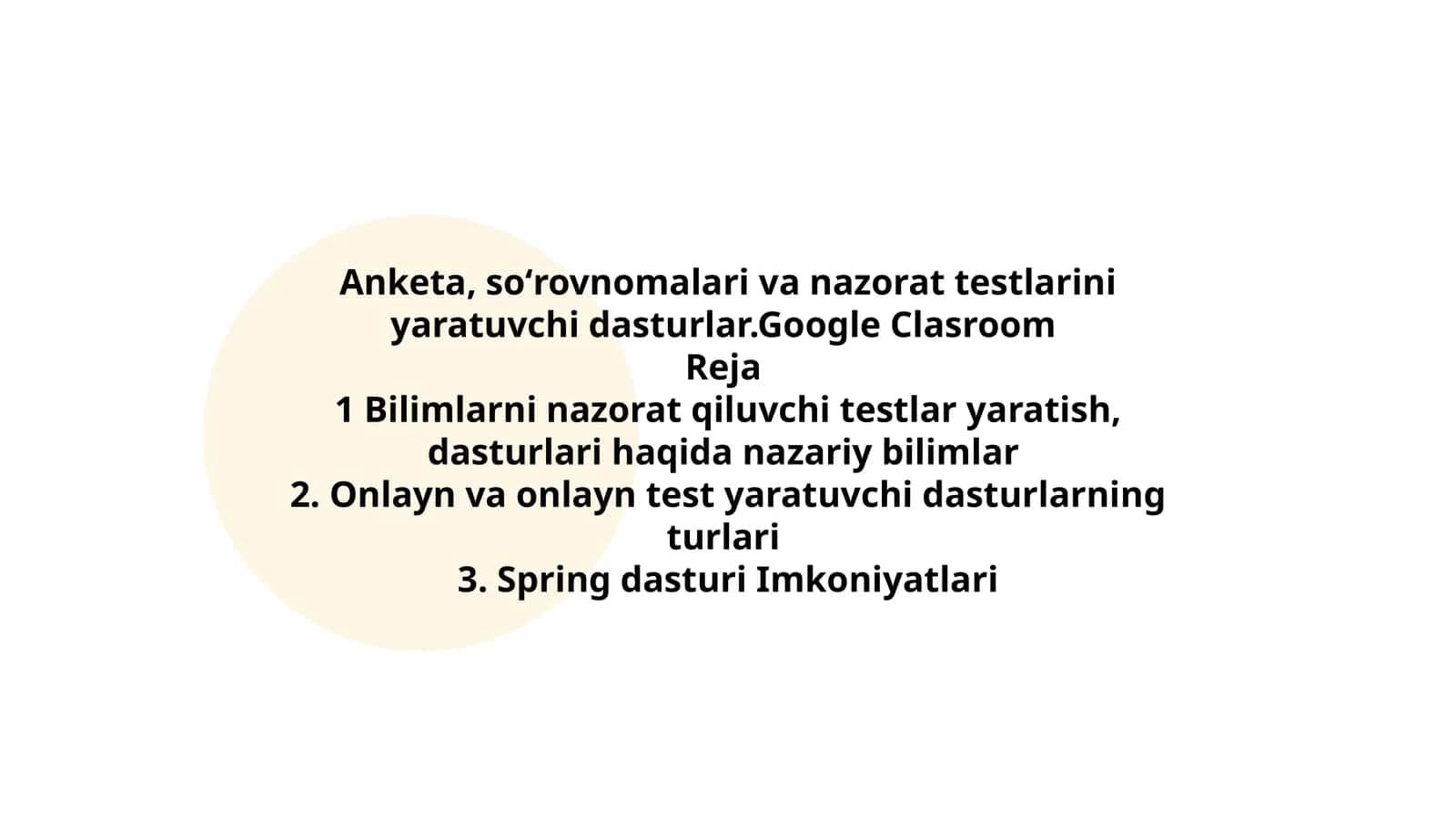 Spring dasturi Imkoniyatlari 1