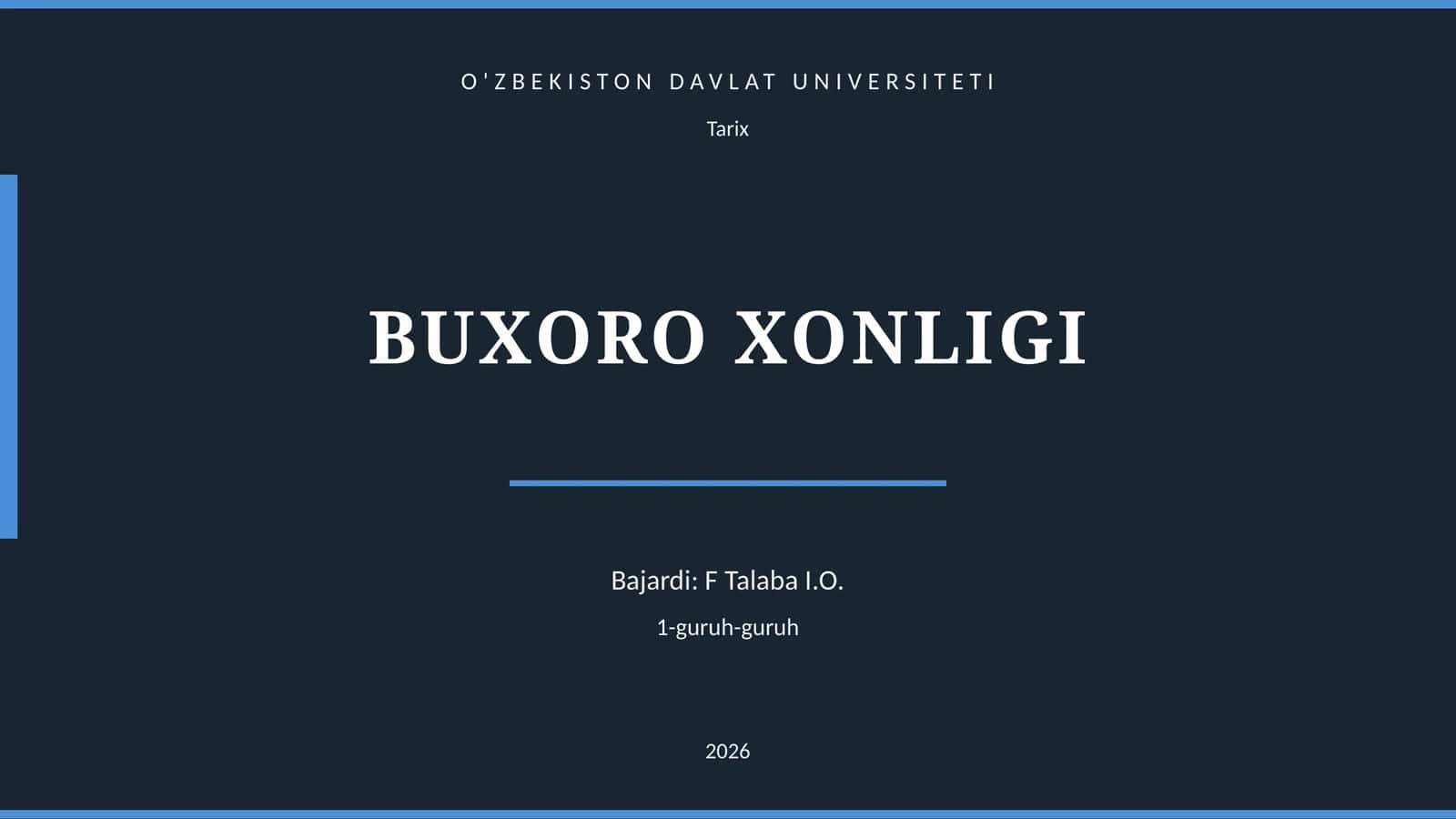 BUXORO XONLIGI 1