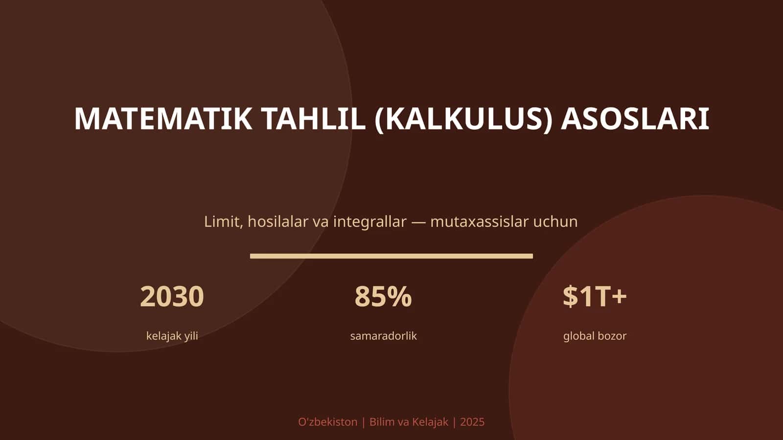 Matematik tahlil (kalkulus) asoslari 1