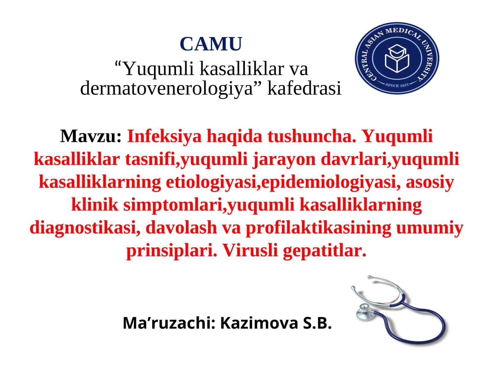 Infeksiya haqida tushuncha 1