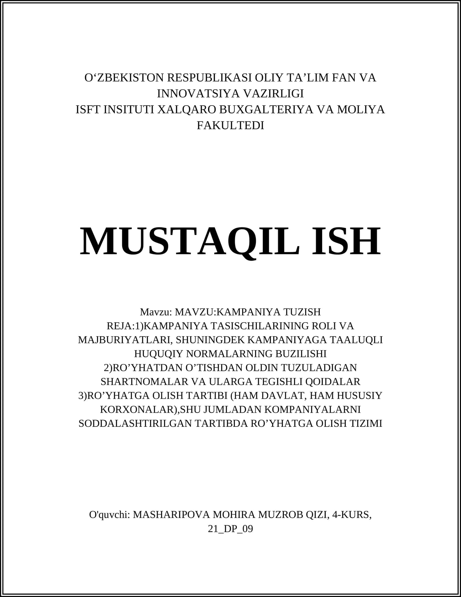 KAMPANIYA TUZISH 1