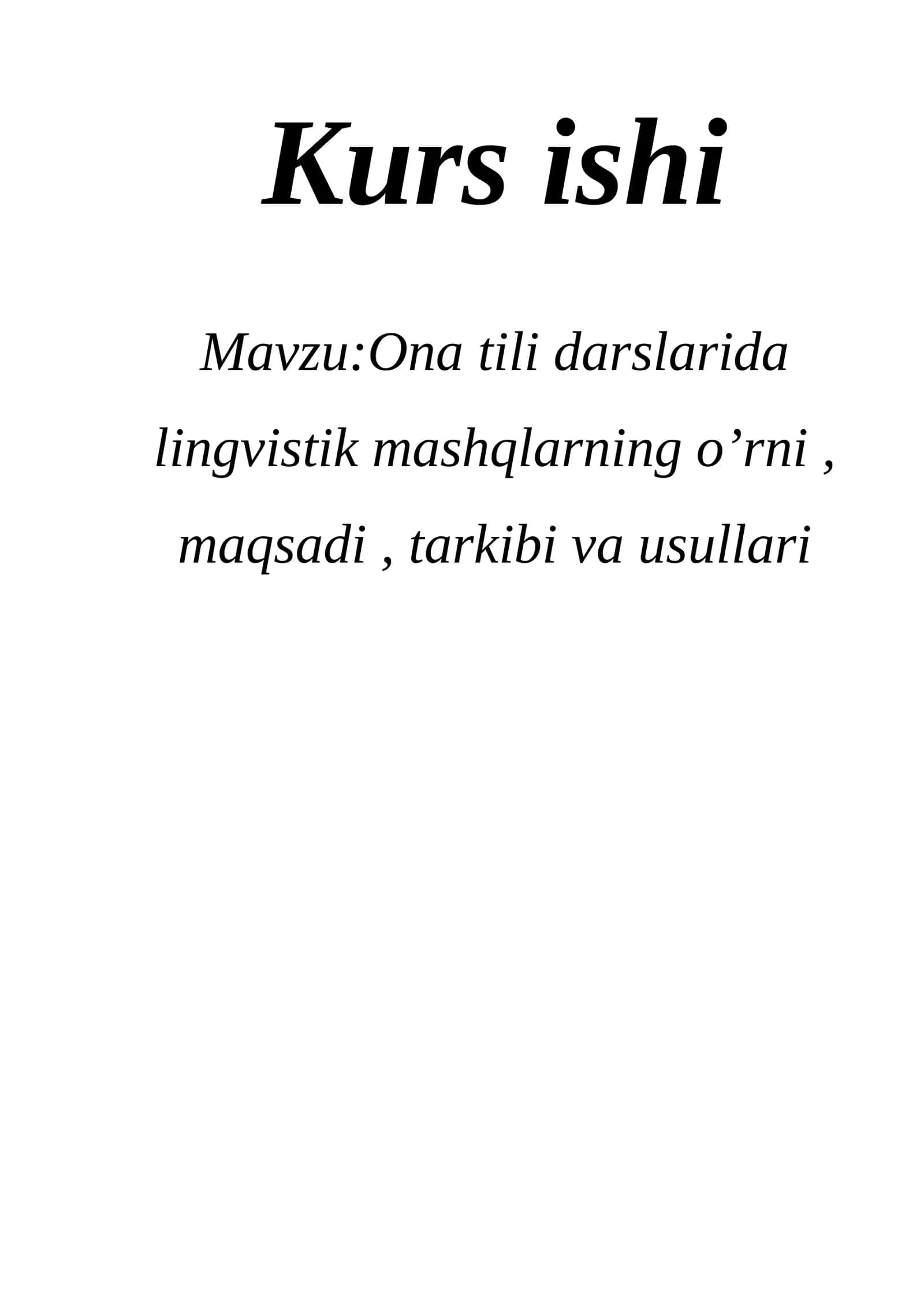 Ona tili darslarida lingvistik mashqlar 1