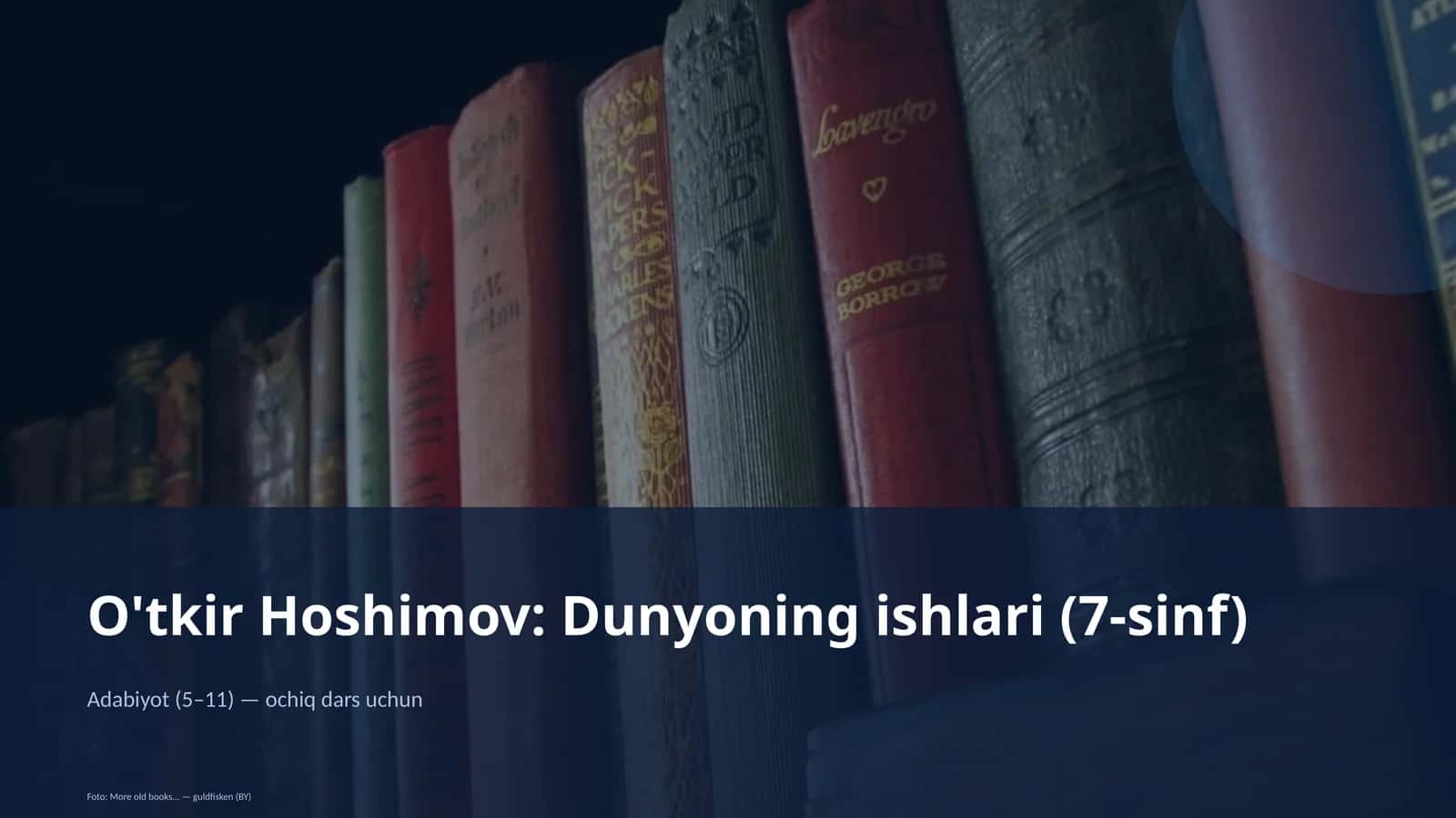 O'tkir Hoshimov: Dunyoning ishlari (7-sinf) 1