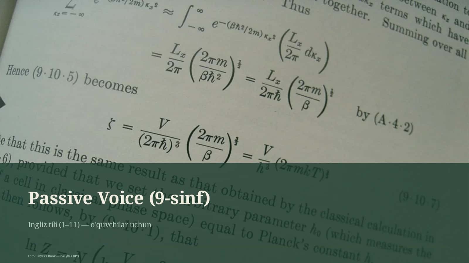 Passive Voice (9-sinf) 1