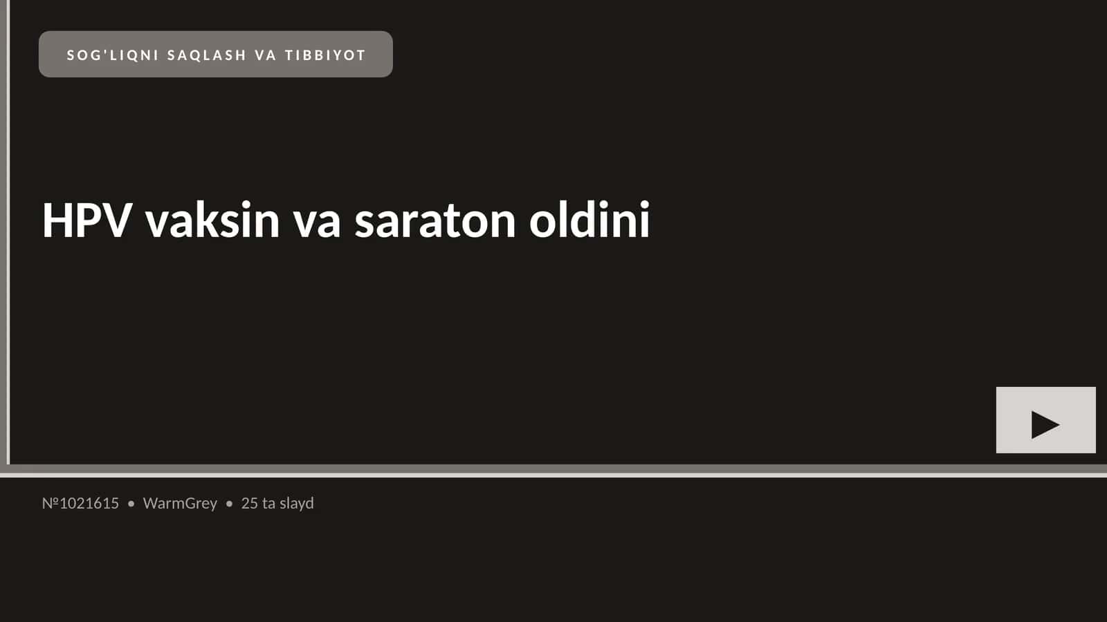 HPV vaksin va saraton oldini 1