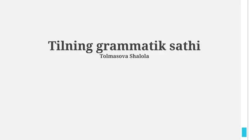 Tilning grammatik sathi 1