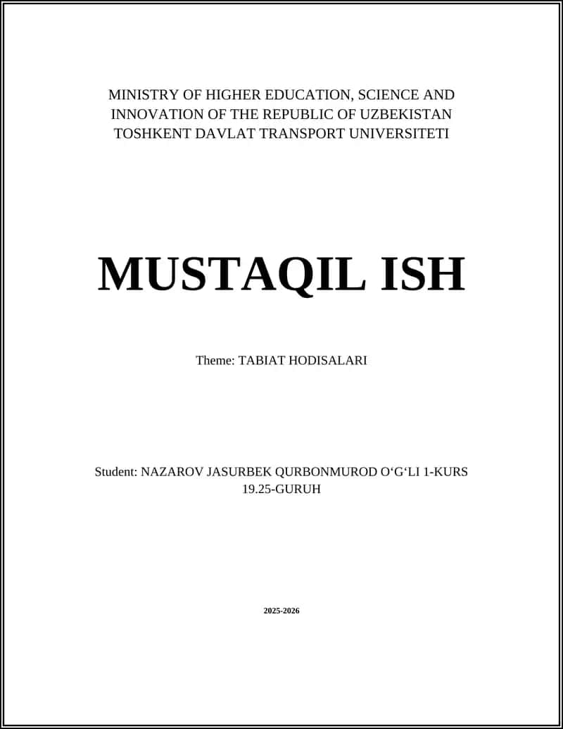 TABIAT HODISALARI 1