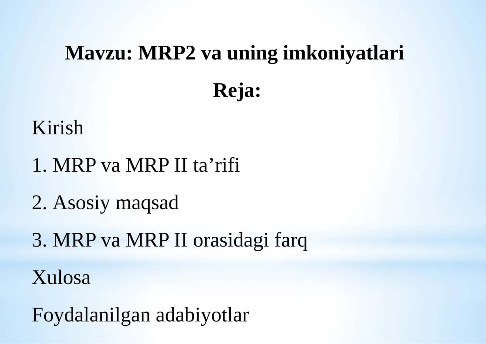 MRP va MRP II ta’rifi 1