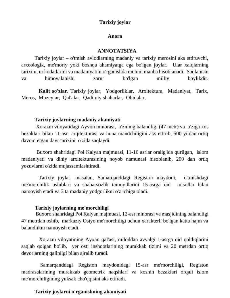 Tarixiy joylar 1