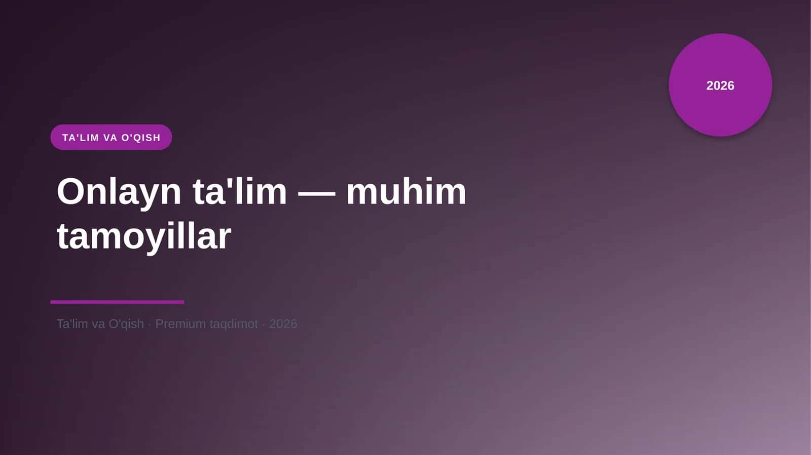 Onlayn ta'lim — muhim tamoyillar 1