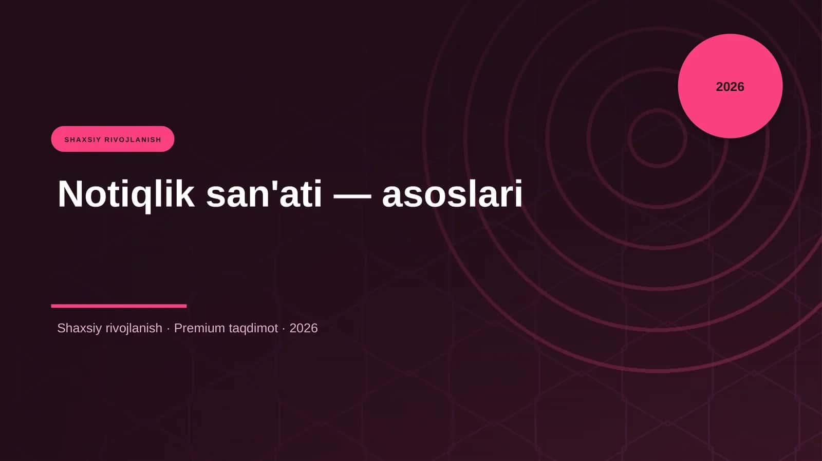 Notiqlik san'ati — asoslari 1