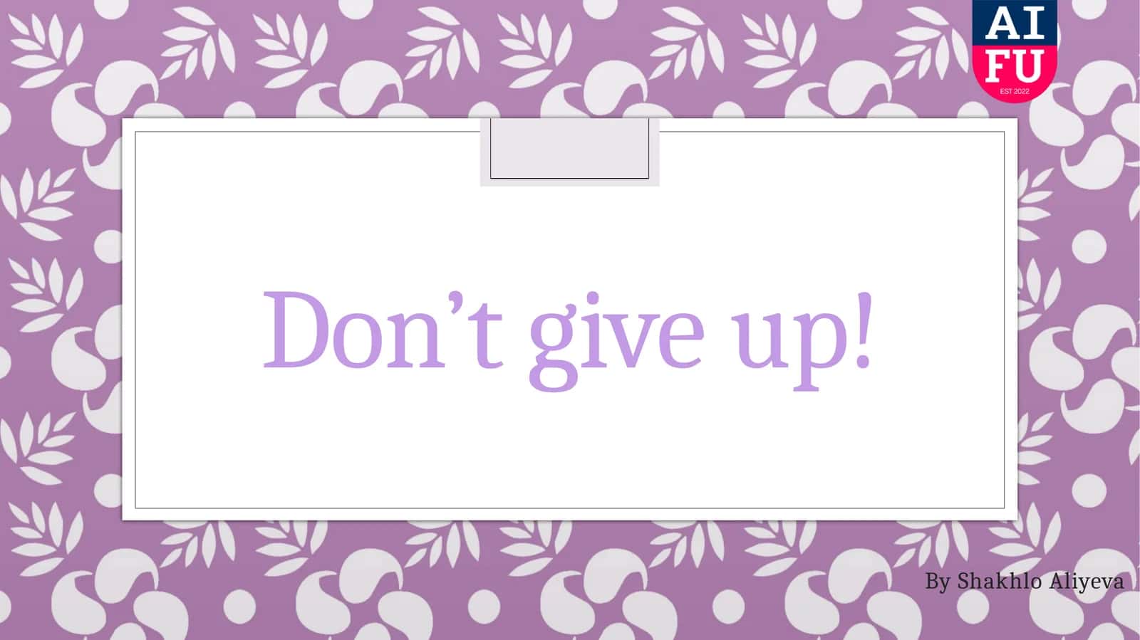 Don’t give up! 1