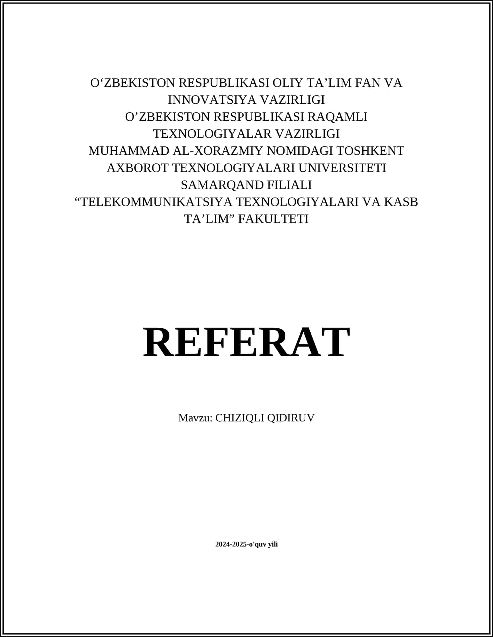 CHIZIQLI QIDIRUV 1