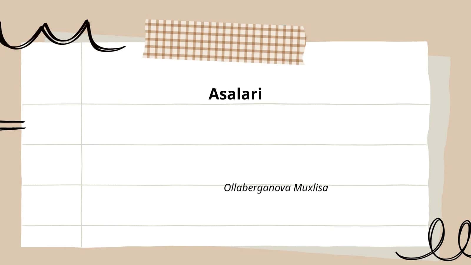 Asalarilar Tarixi 1