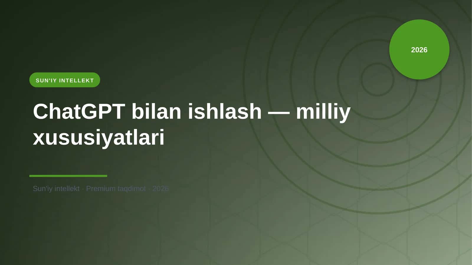 ChatGPT bilan ishlash — milliy xususiyatlari 1