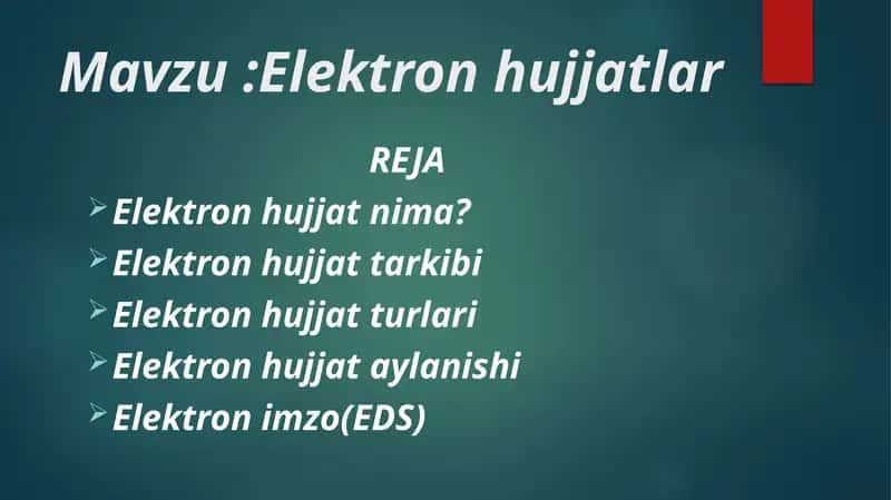 Elektron hujjatlar 1