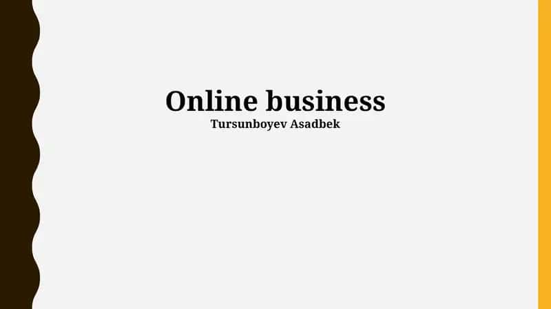Online business 1