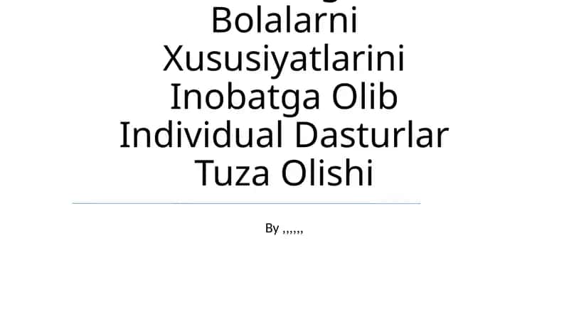 Ixtisoslashtirilgan o'quv dasturlari 1